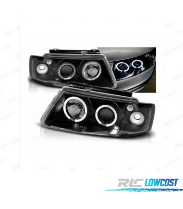 FARÓIS FRENTE ANGEL EYES PARA VOLKSWAGEN VW PASSAT 3B,96-00 FUNDO PRETO