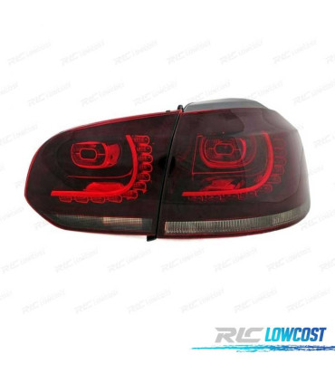 FAROLINS TRASEIROS LED VOLKSWAGEN VW GOLF 6 MK VI 08-12 VERMELHO ESCURECIDO
