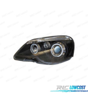 FARÓIS ANGEL EYES VOLKSWAGEN VW POLO 05-09 FUNDO PRETO