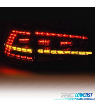 FAROLINS VOLKSWAGEN VW GOLF 7 12-17 LOOK GTI LEDS INDICADORES DINÂMICOS VERMELHO
