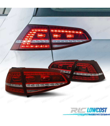 FAROLINS VOLKSWAGEN VW GOLF 7 12-17 LOOK GTI LEDS INDICADORES DINÂMICOS VERMELHO