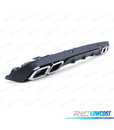 DIFUSOR MERCEDES CLASE C S205 14-18 LOOK AMG PRETO MATE + PONTEIRAS DE ESCAPE