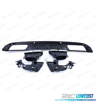 DIFUSOR MERCEDES CLASE C S205 14-18 LOOK AMG PRETO MATE + PONTEIRAS DE ESCAPE