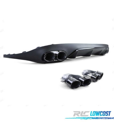 DIFUSOR MERCEDES CLASSE E C238 16- LOOK AMG E53 + PONTEIRAS DE ESCAPE PRETAS
