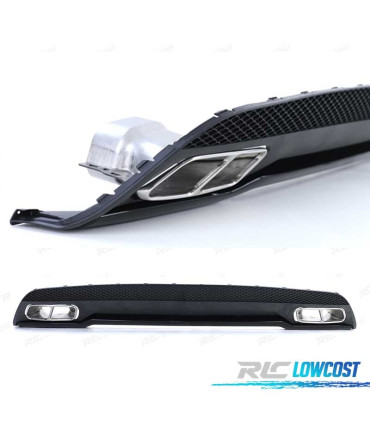 DIFUSOR MERCEDES CLASE A W176 12-15 AMG + PONTEIRAS DE ESCAPE CROMADAS LOOK A45