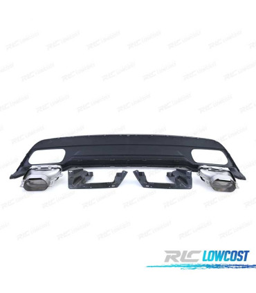 DIFUSOR MERCEDES CLASE A W176 12-15 AMG + PONTEIRAS DE ESCAPE CROMADAS LOOK A45