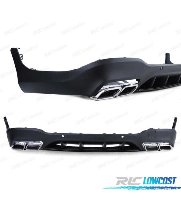 DIFUSOR MERCEDES GLC X253 15-18 LOOK AMG PDC + PONTEIRAS ESCAPE CROMADAS