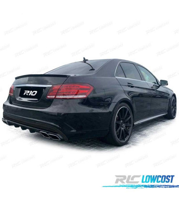 DIFUSOR MERCEDES CLASE E W212 SEDAN 13-16 LOOK AMG + PONTEIRAS DE ESCAPE CROMADAS
