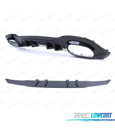 DIFUSOR MERCEDES CLASE A W177 18- LOOK AMG PRETO BRILHANTE + PONTEIRAS ESCAPE