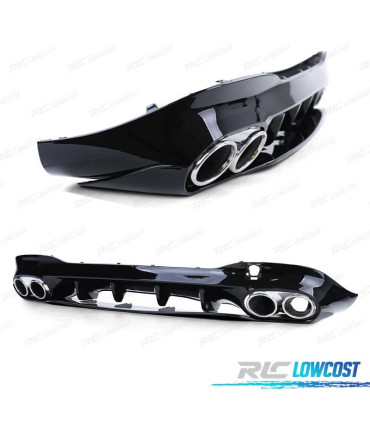DIFUSOR MERCEDES CLA C118 19- ASPECTO AMG PRETO BRILHANTE + PONTAS DE ESCAPE