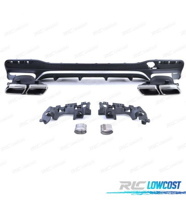 DIFUSOR MERCEDES GLS X166 15-19 LOOK AMG PRETO MATE + PONTEIRAS ESCAPE