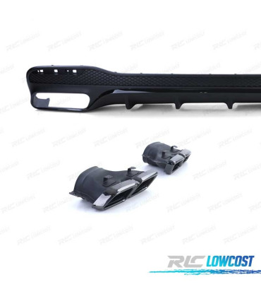 DIFUSOR MERCEDES GLS X166 15-19 LOOK AMG PRETO MATE + PONTEIRAS ESCAPE