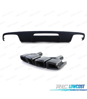 DIFUSOR MERCEDES CLS C218 15-18 LOOK C63 AMG PRETO MATE + PONTEIRAS DE ESCAPE