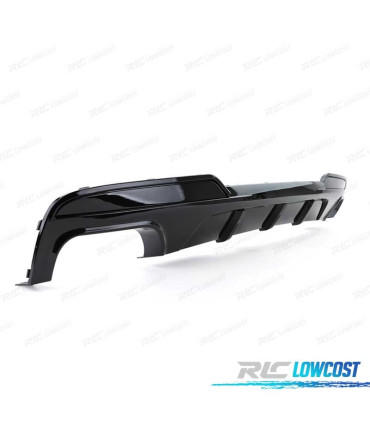 DIFUSOR BMW F10 F11 10-17 LOOK M PERFORMANCE PRETO BRILHANTE + PONTEIRAS ESCAPE CROMADAS