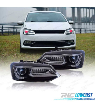 FARÓIS VOLKSWAGEN VW POLO 6R 09-17 LED LIGHT BAR DEVIL EYE