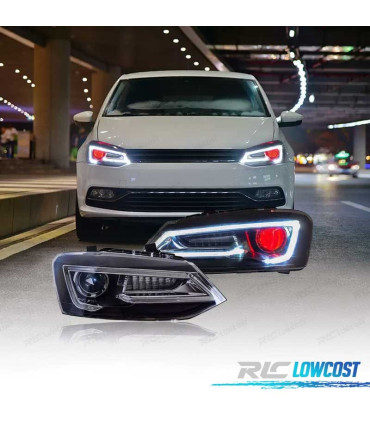FARÓIS VOLKSWAGEN VW POLO 6R 09-17 LED LIGHT BAR DEVIL EYE