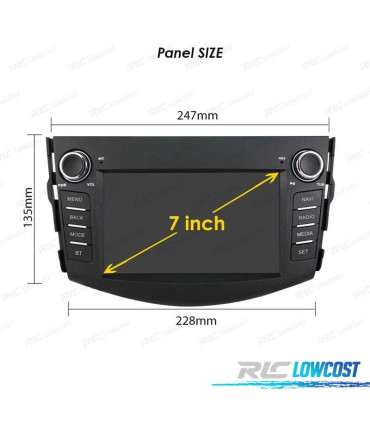 AUTO RADIO GPS ANDROID 15 PARA TOYOTA RAV4 06-12 7"