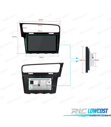 AUTO RADIO GPS ANDROID 12 ECRA TACTIL 10.1" PARA VOLKSWAGEN VW GOLF 7