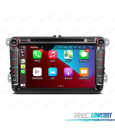 AUTO RADIO ANDROID 11 LCD TÁCTIL 8" VOLKSWAGEN VW PARA SEAT Y SKODA CARPLAY FULL RCA