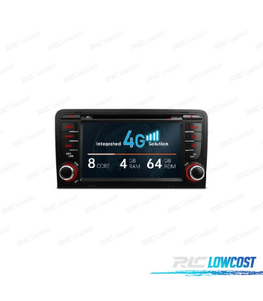 AUTO RÁDIO GPS ANDROID 12 PARA AUDI A3 S3 RS3