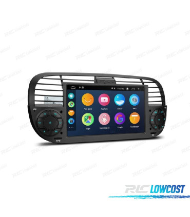 AUTO RÁDIO GPS ANDROID 12 PARA FIAT 500 07-15