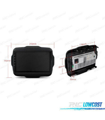 AUTO RÁDIO GPS ANDROID 12 PARA JEEP RENEGADE 15-20