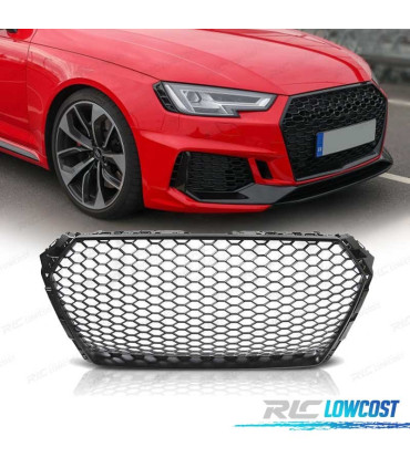 GRELHA FRONTAL AUDI A4 B9 15-19 LOOK RS PRETO MATE