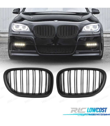 GRELHAS DESPORTIVAS BMW SERIE 7 F01 09-12 BARRA DUPLA PRETO MATE