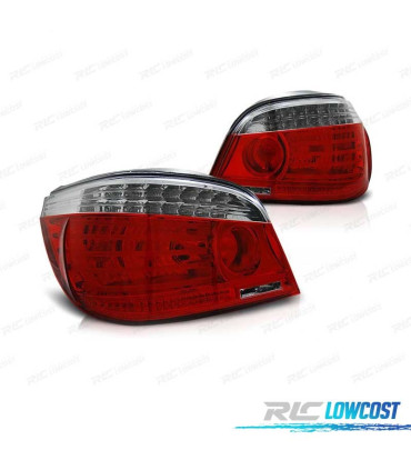 FAROLINS TRASEIROS LED CELIS BMW E60 03-07 VERMELHO BRANCO