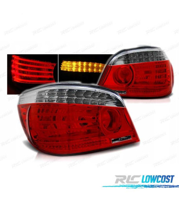 FAROLINS TRASEIROS LED CELIS BMW E60 03-07 VERMELHO BRANCO