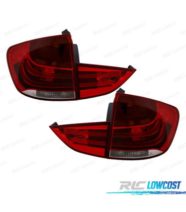 FAROLINS TRASEIROS BMW X1 09- LIGHT BAR VERMELHO CROMADO