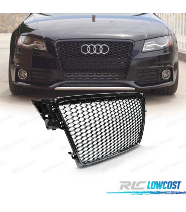 GRELHA FRONTAL AUDI A4 B8 08-11 LOOK RS PRETO BRILHANTE