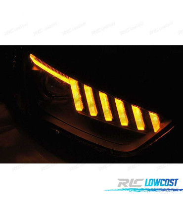 FARÓIS XENON LED DINÁMICO AUDI A4 B8 12-15 PRETO