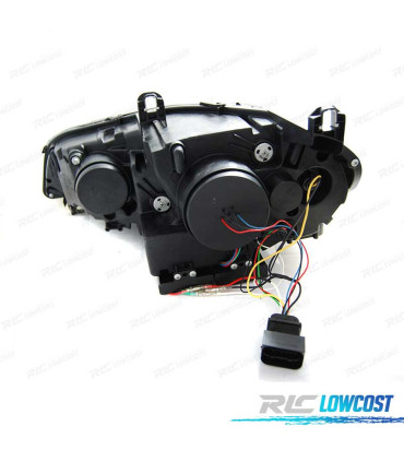 FARÓIS LED AFS BMW X5 E70 07-13 OEM XENON ANGEL EYES 3D PRETO AFS