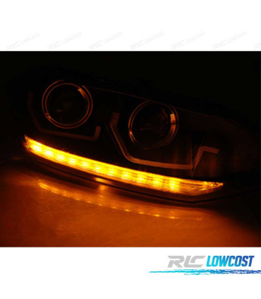 FARÓIS LED DINÁMICO VOLKSWAGEN VW POLO 6 2G 17- PRETO