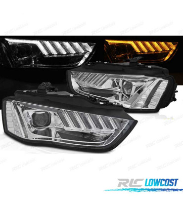 FARÓIS XENON LED DINÁMICO AUDI A4 B8 12-15 CROMO