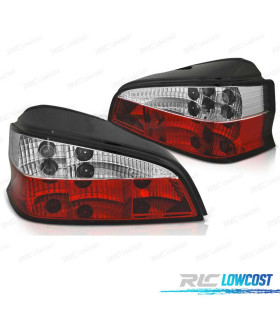 FAROLINS TRASEIROS PEUGEOT 106 96-03 VERMELHO BRANCO