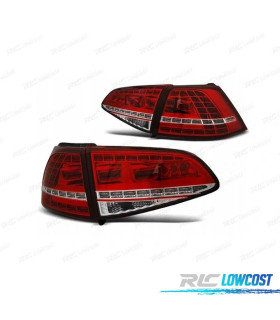FAROLINS TRASEIROS LED DINÁMICO VW GOLF 7 12-17 LOOK GTI VERMELHO BRANCO