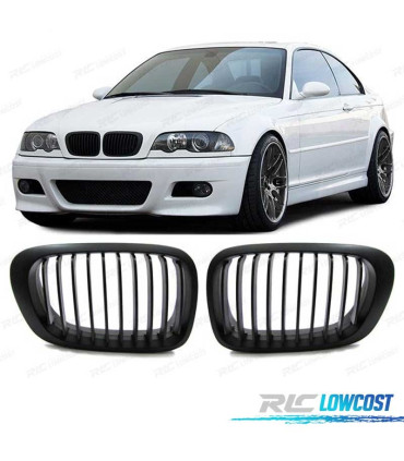 GRELHAS FRONTAIS BMW E46 COUPE 99-03 CABRIO 00-03 PRETO MATT