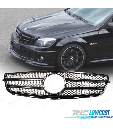 GRELHA FRONTAL MERCEDES W204 07-11 LOOK AMG PRETO BRILHANTE
