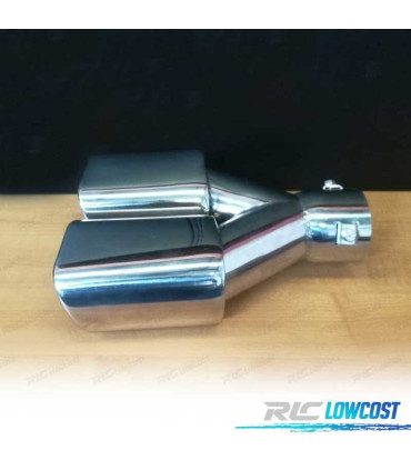 PONTEIRA DE ESCAPE DUPLA RECTANGULAR EM INOX UNIVERSAL