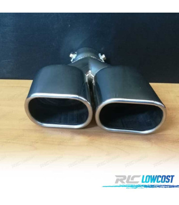 PONTEIRA DE ESCAPE DUPLA RECTANGULAR EM INOX UNIVERSAL