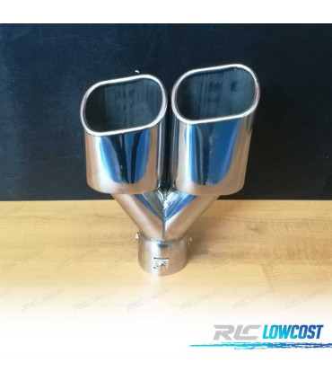 PONTEIRA DE ESCAPE DUPLA RECTANGULAR EM INOX UNIVERSAL