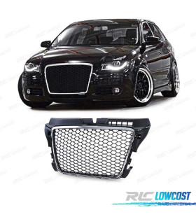 GRELHA AUDI A3 8P 08-12 PRETO CROMADO LOOK RS3