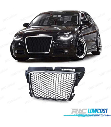 GRELHA AUDI A3 8P 08-12 PRETO CROMADO LOOK RS3