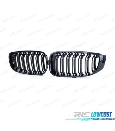 GRELHA DUPLA BMW SERIE 3 GT F34 13-18 LOOK M4 PRETO BRILHANTE