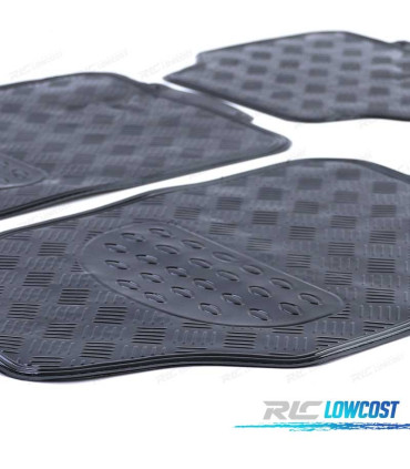 TAPETES UNIVERSAIS BORRACHA 4 PEÇAS PRETOS