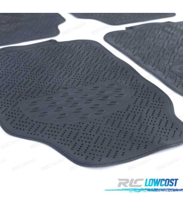 TAPETES UNIVERSAIS BORRACHA 4 PEÇAS PRETOS