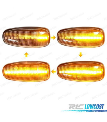 PISCAS LATERAIS LED DINÁMICO MERCEDES R170 R171 W163 W202 W210 W208 W638 FUNDO PRETO