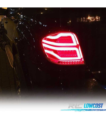 FAROLINS TRASEIROS LED MERCEDES "W164" 09-11 RED SMOKED VERMELHO FUMADO ESCURECIDO